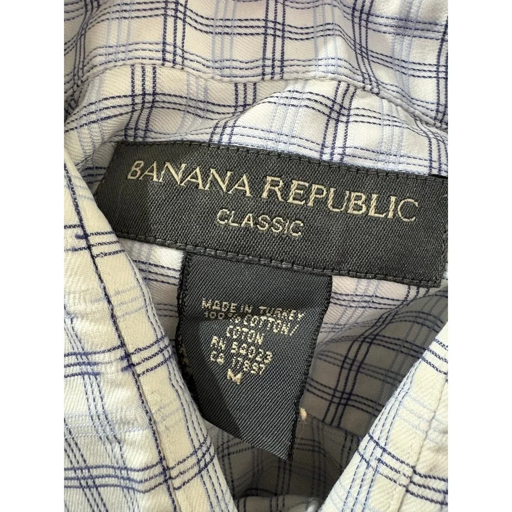 Banana Republic Button Up Shirt Classic Long Sleeve Plaid‎ Mens Size Medium